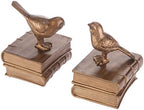 MyGift Gold Bird Bookends Decorative for Heavy Books, Brass Book Ends for Shelves, Vintage Resin Bookends, 1 Pair - Image 5