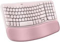 Logitech Wave Keys Ergonomic Wireless Keyboard with Palm Rest - Rose by Unknown