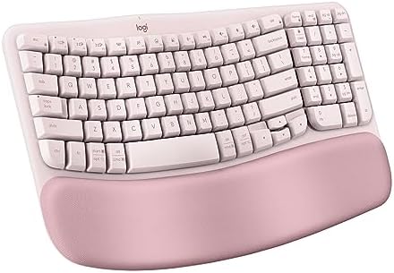 Logitech Wave Keys Ergonomic Wireless Keyboard with Palm Rest - Rose by Unknown