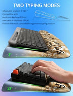 Ergonomic Wave Wrist Rest with Keyboard Stand, Cushioned Palm Rest, Comfortable Integrated Memory Foam for Natural Typing and Relieve Wrist Pain, Stay Positive - Image 2
