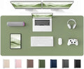 YSAGi 55" x 24" Large PU Leather Desk Mat for Keyboard and Mouse - Waterproof Non-Slip Desk Pad Protector for Office, Home, Writing Desk, Bamboo Green by YSAGi