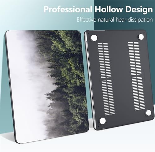 DONGKE for MacBook Air 13 Inch Case M5 2026 M4 2025 M3 M2 2024-2022 A3449 A3240 A3113 A2681, Plastic Hard Shell & Keyboard Cover & Screen Film for MacBook Air 13.6 Inch Case - Forest - Image 4