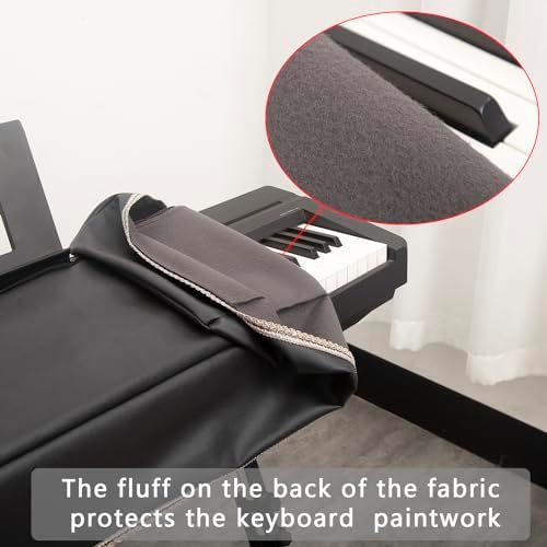 Keyboard Piano Cover Digital Piano Dust Covers Luxury Soft and Premium Surface Thickening Electronic Organ Covering Keyboard Update Encasement (Black) - Image 4
