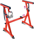 Liquid Stands Keyboard Stand w/ Wheels - Z Style Adjustable & Portable Professional Heavy Duty Digital Piano Stand - Fits 54-88 Key Electric Pianos - Sturdy Rolling Musical Keyboard Stand (Red) by LiquidStands