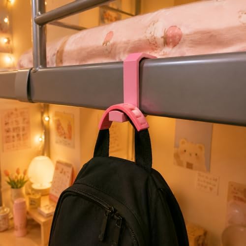 Bunk Bed Hooks for Dorm Room, Over Bed Storage Hooks for Backpack & Accessories, 5 Pack (Beige) - Image 4