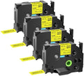 GREENCYCLE HSe-641 HS2-641 HS-641 Heat Shrink Tube Label Tape 17.7mm 0.69 Inch 3/4" Black on Yellow Compatible for Brother Ptouch PTD400 PTD450 PTD600 PT-H300 PT-E300 PTP700 PTP710BT PT-P750W, 4 Pack by greencycle