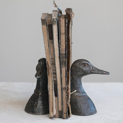 Creative Co-Op Decorative Distressed Cast Metal Duck Head Bookends, Black, Set of 2, 4.25" L x 3" W x 5.75" H (Pack of 4) - Image 7