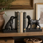 Decorative Bookends for Shelves, Labrador Dog Book Ends for Heavy Books, Lab Dog Statues Bookends for Heavy Books with Anti-Slip Base Book Holders for Home Office Decor (Bronze) - Image 2