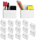 Mabrasse 16p Magnetic Dry Erase Marker Holder,Pen and Eraser Holder for Whiteboard, Magnet Pencil Cup Utility Storage Organizer for Office, Refrigerator, Locker and Metal Cabinets (16 Pack) by Marbrasse