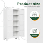 Letaya 71" H Metal Storage Cabinet with 2 Doors and 4 Shelves,Tall Kitchen Pantry Cabinets,Utility Pantry Organizers for Cupboard/Dining/Bathroom/Home Office/Garage (White, 71" H x 16" D x 32" W) - Image 2