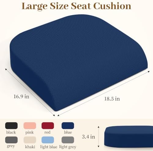 TranquilRelax XL Memory Foam Seat Cushion for Office Chair, 3.35-Inch, Blue - Image 3