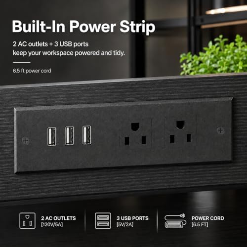 Homieasy 3D Printer Stand with Charging Station, 29.1" x22.8", Black - Image 6