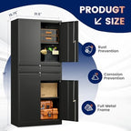 Yizosh Metal Garage Storage Cabinet with Locking Doors and Adjustable Shelves, 71" Tool Storage Cabinet with 2 Drawer for Garage,Warehouse - Image 3