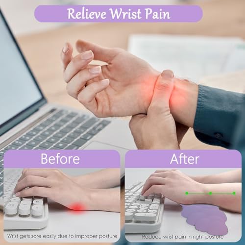 Purple Cloud Mouse Pad Cloud Keyboard Wrist Rest for Computer Keyboard Extended Large Desk Mat Pad Set 4PCS Memory Foam Non-Slip Ergonomic Cute Gaming Mouse Pads Wrist Support for Laptop Home Office - Image 3