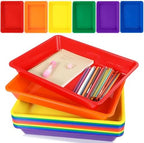 gisgfim 12 Pack Letter Size Stackable Paper Trays for Classroom, Rainbow by gisgfim