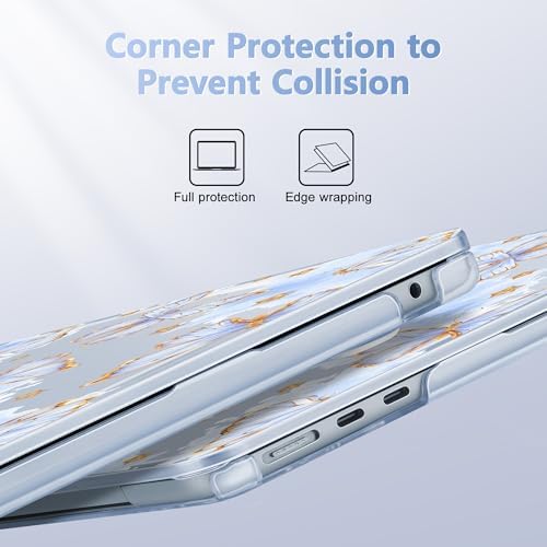 May Chen for MacBook Air 15 inch Case M5 M4 M3 M2 2026 2024-2023, Model A3448 A3241 A3114 A2941, Closes Seamlessly Hard Shell Laptop Cover with Keyboard Cover, Blue Butterfly - Image 3