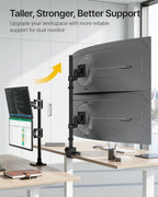 monTEK Heavy-Duty Stacked Dual Monitor Stand for 24-57" Screens - Image 3