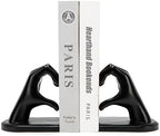 Decorative Bookends Solid Hearthands Sculpture Resin Book Ends, Black by Steviieden