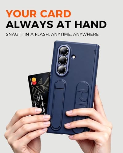 NINKI S Pen for Samsung Galaxy Z Trifold Wallet Case with Screen Protection & Loop,Heavy Duty Hinge Protector + Kickstand for Samsung Trifold Phone Case Finger Band Z Trifold Card Holder Cover Gray - Image 3