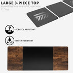 VIVO Black/Vintage Brown 71 x 30 in Table Top, DESK-TOP72-30BN - Image 6