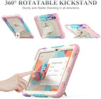 SEYMAC stock Case for Samsung Galaxy Tab S10 Lite / S10 FE / S9 FE 5G / S9 Tablet Case 10.9''/ 11'' Protective with Screen Protector, Pen Holder, 360 Rotate Stand, Hand Strap, Shoulder Strap,BeigePink - Image 4