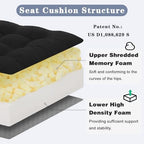 baibu Memory Foam Recliner Cushion with Lumbar Pillow, 20 x 20 x 5 in,Black - Image 4