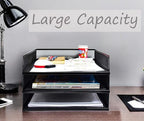 A3 Metal Letter Tray, 2pcs/4pcs/6pcs, Stackable Paper Tray, Metal Mesh Desktop Organizer, File Document Storage Rack for Home, Office, School, Black/White, Horizontal/Vertical (4, Vertical,Black) - Image 7