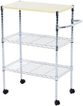 3 Tier Storage Racks Shelving, Heavy Steel Pantry Shelves, Adjustable Wire Shelving Rack with Desktop, Suitable for Garage, Kitchens, Bathroom, Offices, 24" W x 14" D x 33.5" H, Black by Unknown