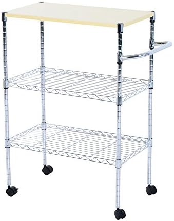 3 Tier Storage Racks Shelving, Heavy Steel Pantry Shelves, Adjustable Wire Shelving Rack with Desktop, Suitable for Garage, Kitchens, Bathroom, Offices, 24" W x 14" D x 33.5" H, Black by Unknown