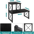 ELITEROO Wood Desktop Shelf, Freestanding Small Bookshelf Organizers - Image 3