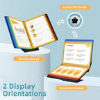 10-Pocket Desk Reference Organizer with Sturdy Metal Base, Flip Desktop Display System for Desk or Wall Mount, 10 Double-Sided Panels to Hold 20 Sheets Letter Size Document for Business Office - Image 5