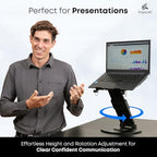 3 in 1 Laptop Stand for Desk, Book Stand & Phone Holder, Sky Black - Image 3