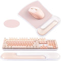 Ospelelf Mouse Pad with Wrist Rest and Ergonomic Gel Keyboard Hand Wrist, Support for Typing Gaming, Relieve Wrist Pain, Cool & Easy to Clean, for Office, Programmer, Home Computer Use, Pink by OspelelfOfficeSupplies