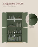 VASAGLE Floor Storage Cabinet, 2 Adjustable Shelves, 4 Doors,42.7" H - Image 5