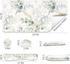 QiyI PU Leather Desk Mat Set, 4-in-1 Ergonomic Wrist Rest, Eucalyptus Leaf - Image 3
