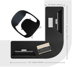 Chihein L-Shaped Desk Pad for Home Office Black (57.1”+ 57.1”) x 19.7” - Image 2