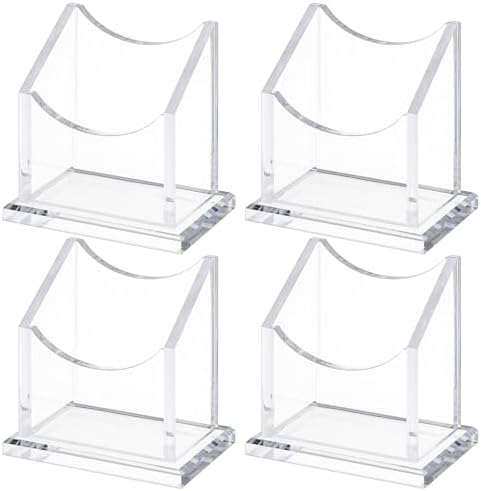 Watersay 4 Pack Vertical Acrylic Business Card Holders, Clear Desk Stand - Image 2