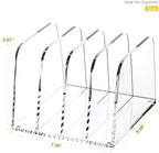 HeZone Desk File Organizer,4-Section Vertical File Folder Holder,Clear - Image 3