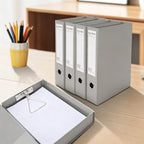 HUA JIE 6 Pack A4 Storage File Boxes Plastic Archives Cases with Clip,Grey - Image 5