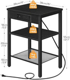 HOOBRO Side Tables with Charging Station, Small End Tables for Small Space - Image 3