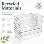 12 Pack Large Clear Drawer Organizer Trays, 3 Sizes, Non-Slip - Image 5