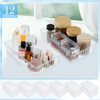Wenqik Set of 12 Small Plastic Baskets for Organizing, Clear - Image 2