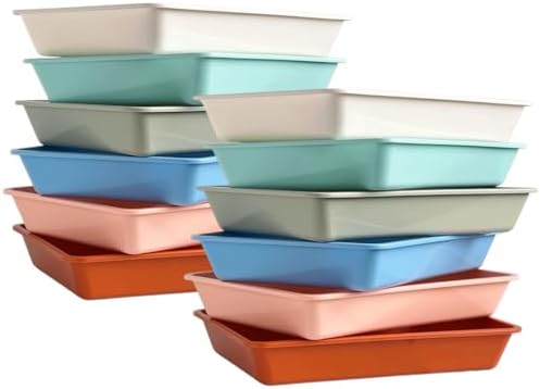 12Pcs Letter Size Flat Storage Tray Organizer Bin for Classroom Office Home by WEEK+NINE