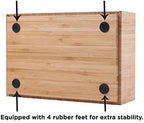 MobileVision Bamboo Telephone Stand with Drawer Stackable Storage Solution for Office Products Pens, Pencils, Scissors, Notepads, Business Cards and More - Image 4