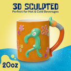 Silver Buffalo Spongebob Squarepants Art, 3D Sculpted Handle Mug, 20oz - Image 2