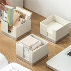 2Pcs Square Sticky Note Holder Desk Memo Box Large Capacity Office Organizer - Image 3