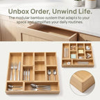 Bamboo Drawer Organizer, Natural, M - Image 2