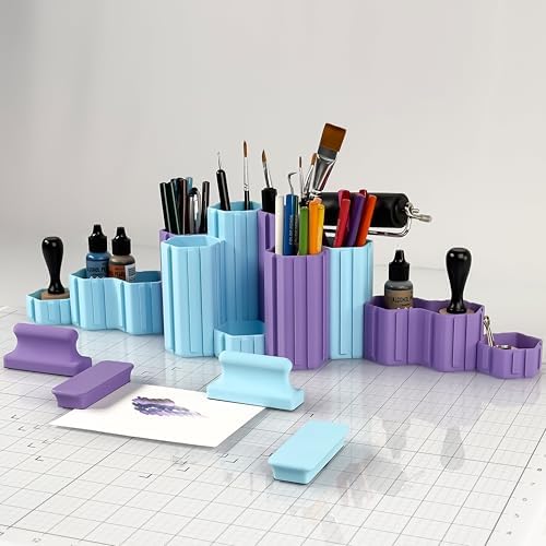 Glassboard Studio Hexaflex Organizer Set - Pen and Pencil Holder for Desk, Versatile Hexagon Design, Adjustable Dividers, 12 Color Options - Desk and Office Organization (Blush Pink) - Image 7
