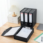 Storage File Boxes 4 Pack, Foldable File Box with Clip, 88mm Spine, Black - Image 6