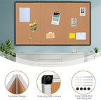 Extra Large Cork Bulletin Board 96" X 48", Foldable Notice Pin Board for Wall, Black Aluminum Framed 8'x4' Corkboard, Wall Mounted Noticeboard with 36 Push Pins for School, Home & Office - Image 5
